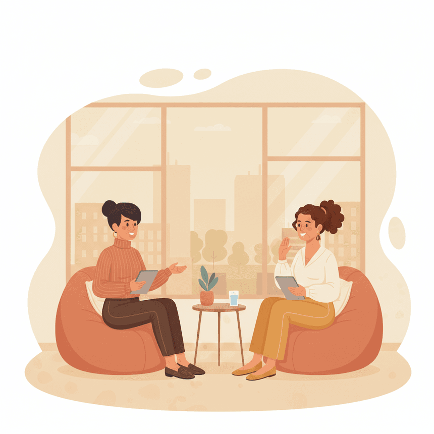 Illustration of a simple coaching dashboard with schedule and reminders